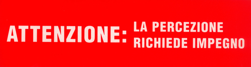 Attenzione: La percezione richiede impegno. Published in Venice Bienal, 2005&#169; image: M HKA