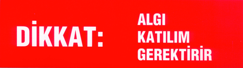 Bookmark. Dikkat: Algi Katilim Gerektirir.. Published in Istanbul, Turkey, 2010.&#169; image: M HKA