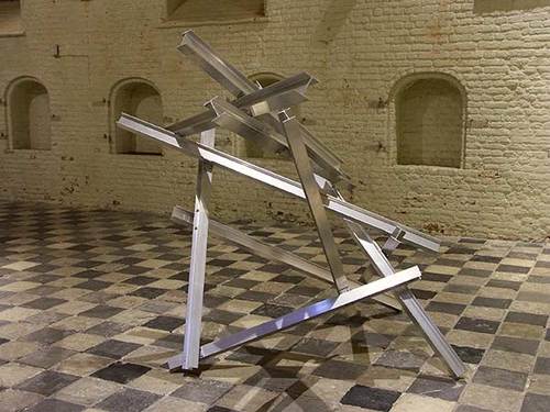 views of "Futureways: The Middelburg Triennale 2304". Group exhibition at Vleeshal, Middelburg, 2004. Curated by Rita McBride, Glen Rubsamen and Rutger Wolfson.