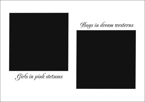 'Girls in pink stetsons, Boys in dream westerns' (with Sam de Groot), Screenprint, 84 × 59 cm, 2010