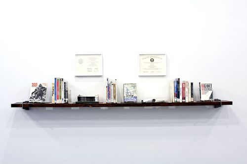 'With, Drawn' [installation view], Collection of discarded public library books from 25 states, 2007
