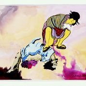 Justine Frank, Utamaro and the Hysteric, gouache on paper, 1936