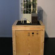 installation view 'Her Medication', sculpture based on a local building also described in the novel 'Stunning Lofts'. Solo show, Store, London, October 2004