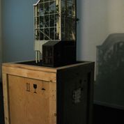 installation view 'Her Medication', sculpture based on a local building also described in the novel 'Stunning Lofts'. Solo show, Store, London, October 2004