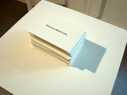 Medium: 500 printed cards, 74 x 105 mm each. 
Date: 2011-2013