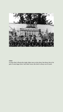 <p><em>&#39;Clippings&#39;,&nbsp;</em>2012-2013, detail 16 (Choir)</p>&#169;Olga Chernysheva