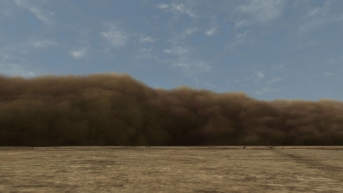 <p><em>&#39;Dust Storm (Dalhart, Texas)&#39;</em>, 2007, video still 2</p>&#169;John Gerrard, video still