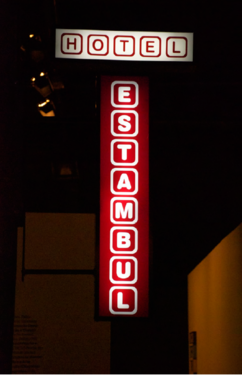 <p>Hotel sign</p><p>HOTEL ESTAMBUL: 118.5 x 68 cm</p>