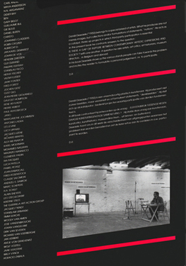 <p>Back cover of the publication <em>&#39;Daniel Dewaele : Art and Society - Are there Solutions?&#39;, </em>1985</p>&#169;photo: Daniel Dewaele