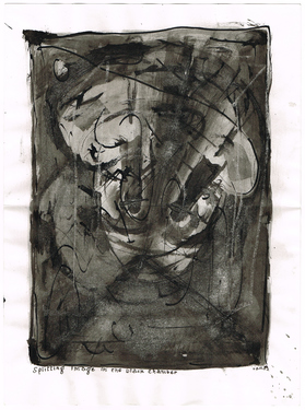 <p>The Bedwin Flux. Splitting image in the black chamber. 1989</p>
©scan: Wilfried Wynants