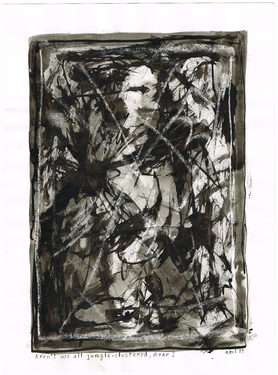 <p>The Bedwin Flux. Aren't we alle jungle-clustered, dear? 1989</p>
©scan: Wilfried Wynants