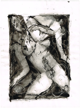 <p>The Bedwin Flux. Inkwashbloomery around the Erect-One. 1989.<br />
Published in: Simon Delobel, <em>Leon Van Essche |LVE| |LAURENS| |RUTH ZWART| |RAUL|. </em> Herentals Art Center Hugo Voeten, 2018, p.58</p>
©scan: Wilfried Wynants