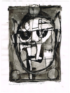 <p>The Bedwin Flux. The smoking square-balanced juggler. 1989</p>
©scan: Wilfried Wynants