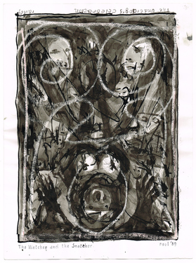 <p>The Bedwin Flux. The underdog's celebration // The Watcher and the Snatcher. 1989</p>
©scan: Wilfried Wynants