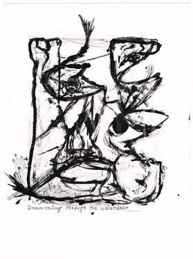 <p>The Bedwin Flux. Dream-sailing through the waterdoor. 1989</p>
©scan: Wilfried Wynants