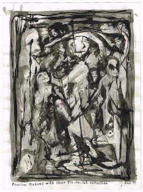 <p>The Bedwin Flux. Phantom madams and their pis-en-lit collection. 1989</p>
©scan: Wilfried Wynants