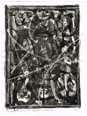 <p>The Bedwin Flux. The Last Electrocratic Jungle-impression. 1990</p>
©scan: Wilfried Wynants