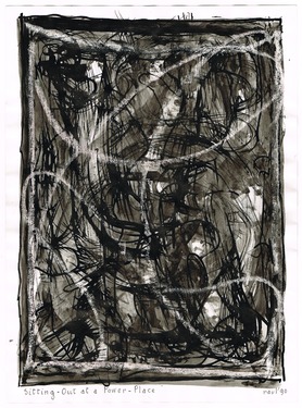 <p>The Bedwin Flux. Sitting-Out at a Power-Place. 1990</p>
©scan: Wilfried Wynants