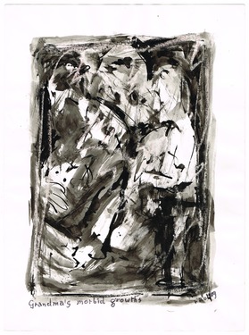 <p>The Bedwin Flux. Grandma's morbid growths. 1989</p>
©scan: Wilfried Wynants