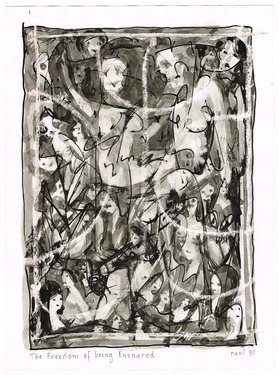 <p>The Bedwin Flux. The Freedom of being Ensnared. 1990</p>
©scan: Wilfried Wynants