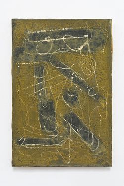 <p>Painting <em>Het bewerkstellende</em> by Leon Van Essche, 1960.<br />
Oil paint on canvas.<br />
25 x 37 cm</p>
©photo: Isabel Arthuis, Hugo Voeten Art Center, 2018