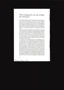 Het lichtgewicht van de schilder Jef Verheyen 