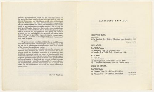 <p>Erik van Ruysbeek, &#39;Bij wijze van inleiding&#39; (3/3) en kataloog (1/3)</p>
