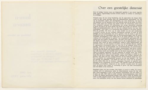 <p>Pagina 7: Erik van Ruysbeek, &#39;Over een geestelijke dimensie&#39; (1/5)</p>

