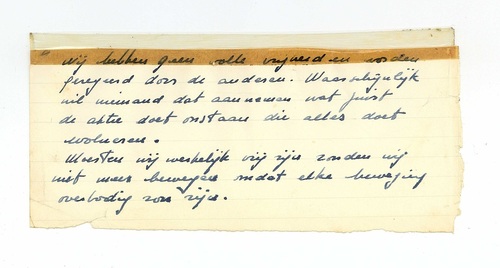 Wij hebben geen volle vrijheid