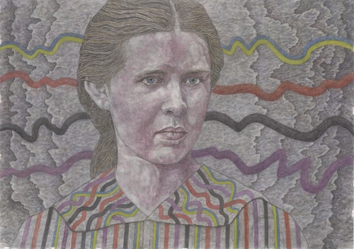 <p><span style="color:#ffffff;"><strong><em>Леся Українка та стрічки її боротьби /Lesya Ukrainka and the Ribbons of her Struggle</em>, 2021</strong></span></p>
&#169;Davyd Chychkan - Courtesy of Artsvit Gallery, Dnipro, Ukraine