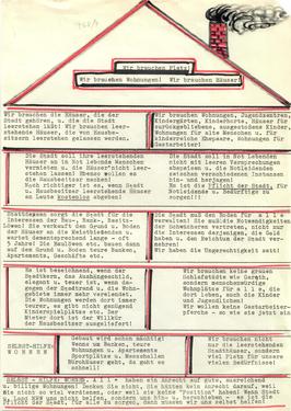 <p>SELBST-HILFE: WOHNEN &ndash; Wir brauchen Platz!</p>
