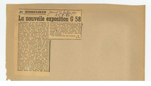 Au Middelheim: La nouvelle exposition G 58