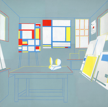 <p>Florette Dijkstra painted the studio of Marlow Moss in Lamoma based on the photo by Stefaan Nijhoff. (acrylic on linen, 90 x 90 cm, 1994)</p>
&#169;Florette Dijkstra