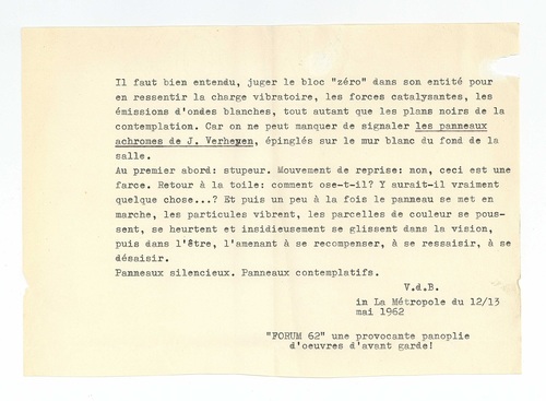 Forum 62 / Les panneaux de J. Verheyen (transcription)