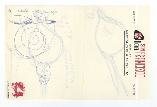 Ceramics study for shell with figure