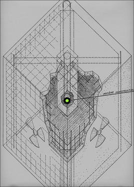 <p>Radioactief Monument (tekening met een kern van radioactieve verf), 1976</p>
