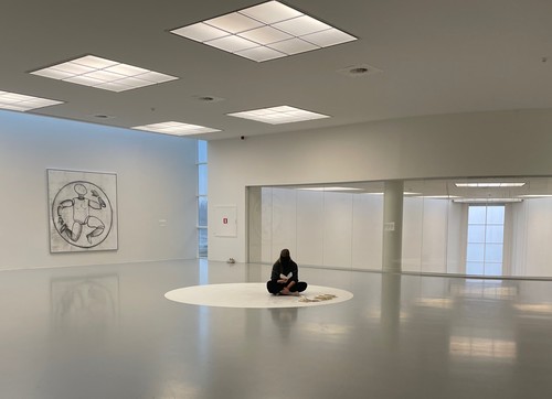 <p>The Black Veil, 2000 (exhibition view &mdash;&nbsp;<em>She has many names</em>, M HKA, 2023)</p>
&#169;  Dora García, for M HKA, 2023