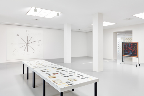 <p><em>Mapping The Plague</em>, 2018 (installation view &mdash;&nbsp;<em>She Has Many Names</em>, 2023, M HKA)</p>
&#169; Dora García. Photo: We Document Art