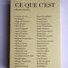 Ce que c’est. Paroles d’artistes