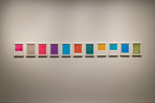 <p>Taysir Batniji, <i>Homeless Colors</i>, 2024 (installation view&nbsp;<i>we refuse_d,&nbsp;</i>Mathaf: Arab Museum of Modern Art, Doha 2025 - 2026)</p>© the artist — photo: Ali Al-Anssari, courtesy of Qatar Museums 2025