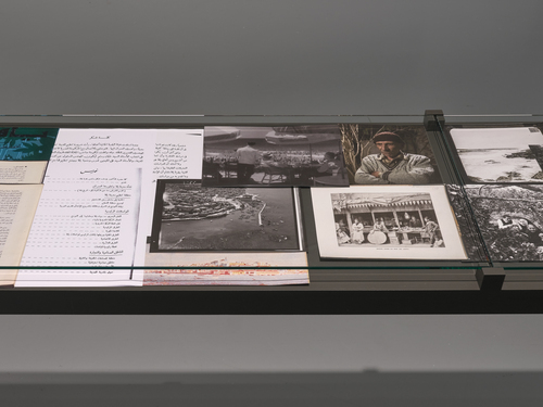 <p>Dima Srouji, Archival documents (installation view&nbsp;<i>we refuse_d,&nbsp;</i>M HKA, Antwerp, 2026)</p>© the artist — photo: We Document Art, 2026