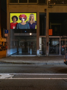 <p>Ina Wudtke, <i>A Portrait of the Artist as a Worker (rmx.)</i>, 2006 (installation view <i>EXTRA MUROS: M HKA On the spot, </i>Tick Tack, Antwerp, 9/05/2026 – 30/06/2026)</p>© the artist — photo: M HKA, 2026