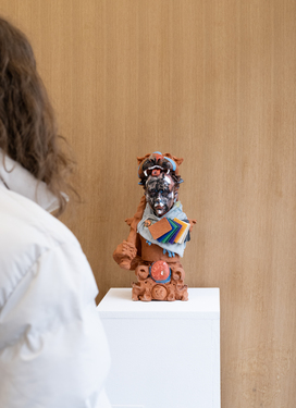 <p>Nadia Naveau, <i>Nicholas Heracles</i>, 2012 (installation view <i>EXTRA MUROS: M HKA On the spot</i>, Base-Alpha Gallery, Antwerp, 9/05/2026 – 30/06/2026)</p>© the artist — photo: M HKA, 2026