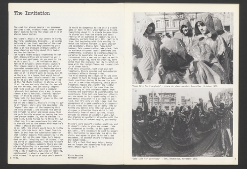 <p>Alain Macaire, The Invitation, in Nicola, ed. Florent Bex, J.P. Coenen, Jan Debbaut (ICC/Internationaal Cultureel Centrum, 1976)</p>