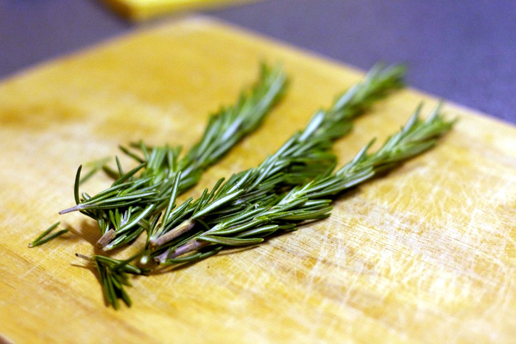 Three sprigs of rosemary for the pork belly mix