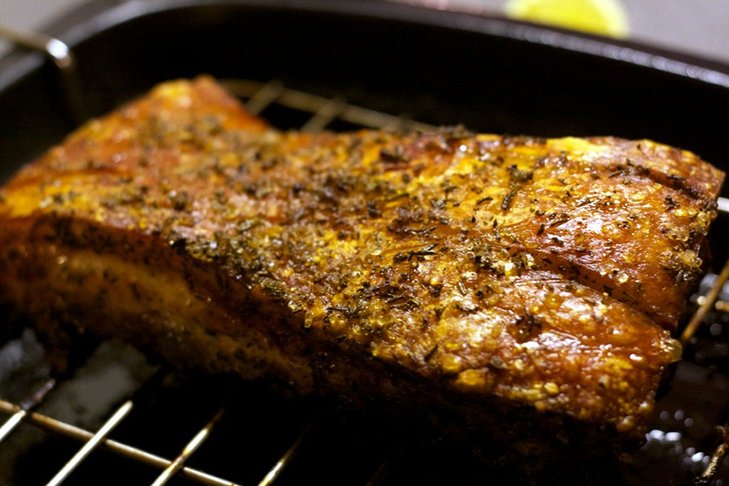 Completed pork belly