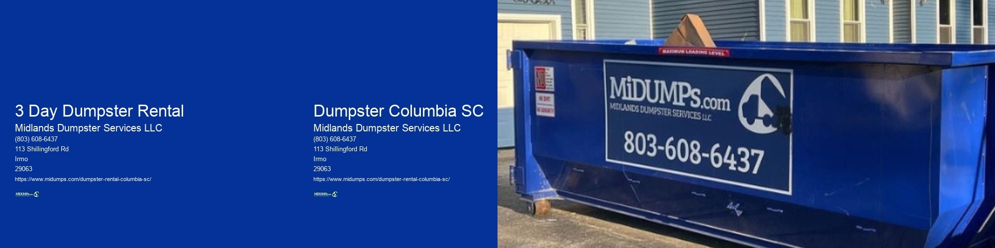 Local Service For Renting Dumpsters In Columbia