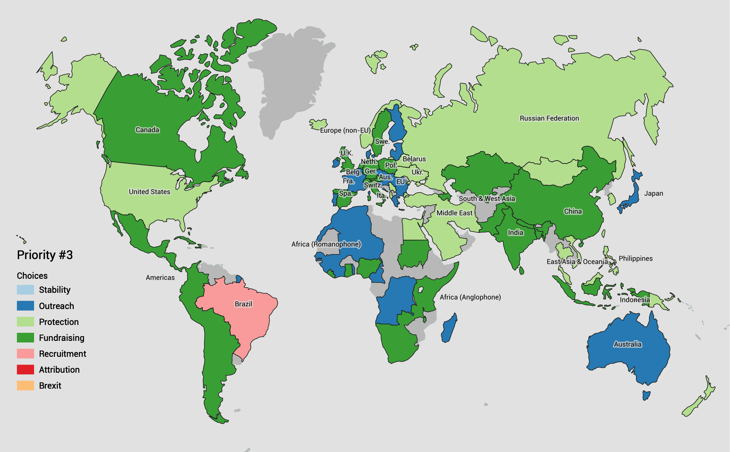 Third priority for OSMF by region