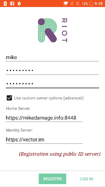 Riot registration form