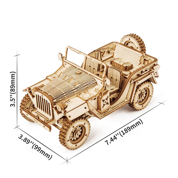 3D Wooden Puzzle – Army Jeep Model